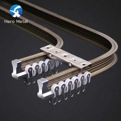 Алюминиевый серебристый профиль для штор Hero Metal 2023 Extrusion 6063 Карниз для штор